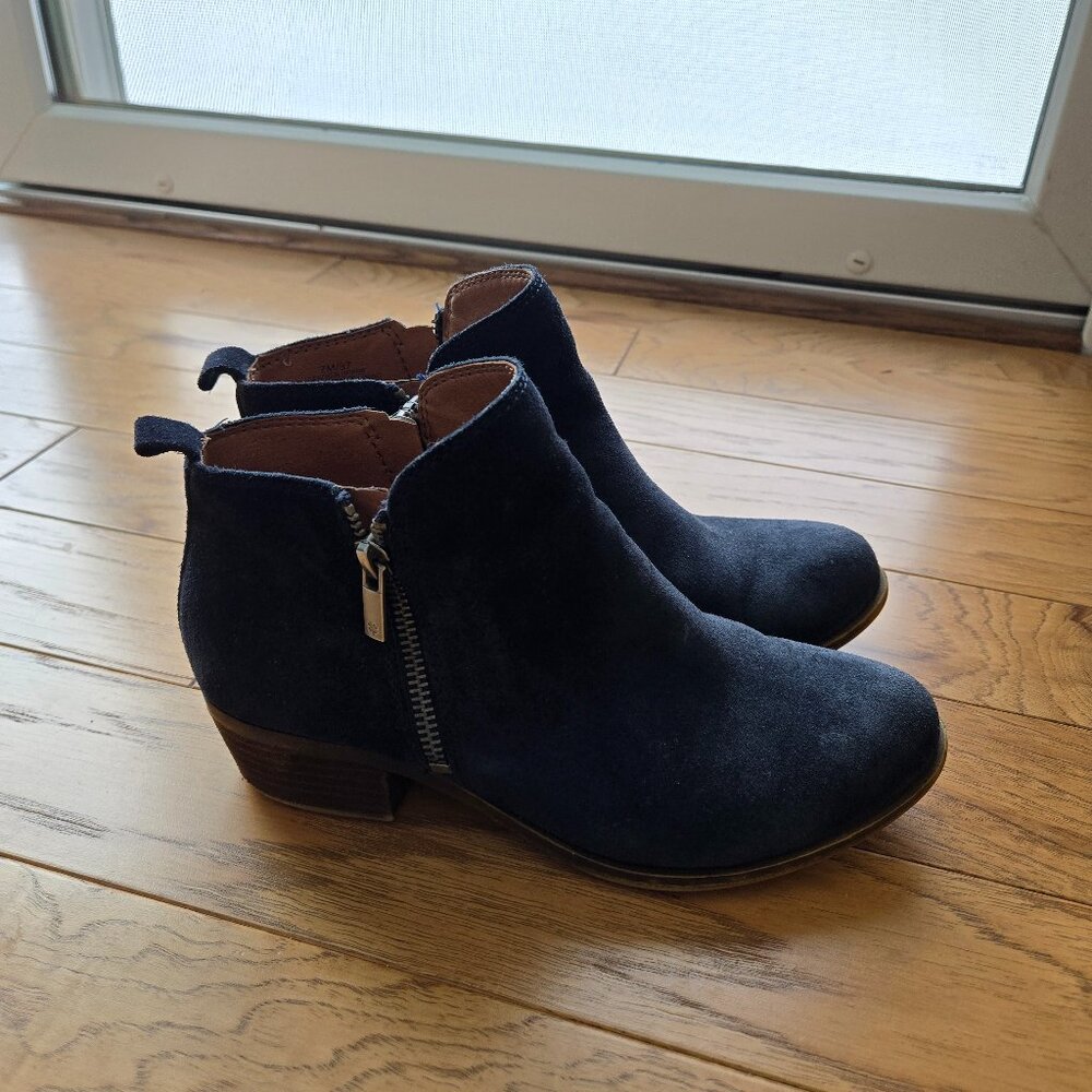 Lucky Brand "Basel" Ankle Boots in Navy
